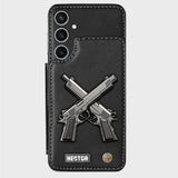 Crossed Pistols - Personalized Tactical equipment Wallet Phone Case