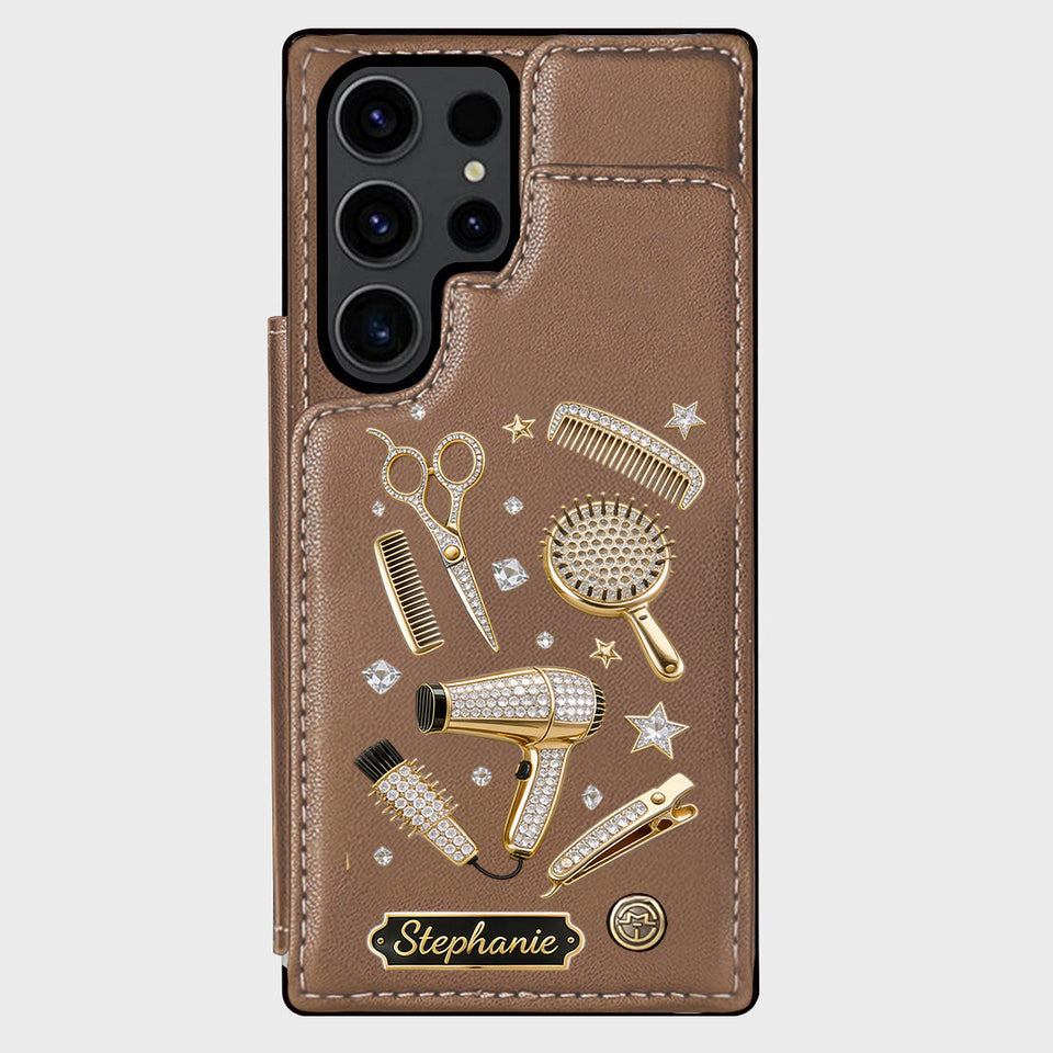 Hairdresser Scissors Salon Decor - Personalized Hairdresser Wallet Phone Case