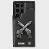 Crossed Pistols - Personalized Tactical equipment Wallet Phone Case
