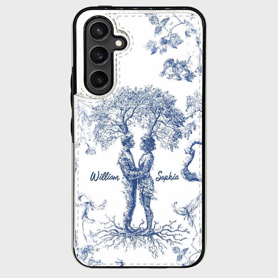 Anniversary Gift Toile De Jouy Style You & Me We Got This - Personalized Couple Foldable Wallet Phone Case