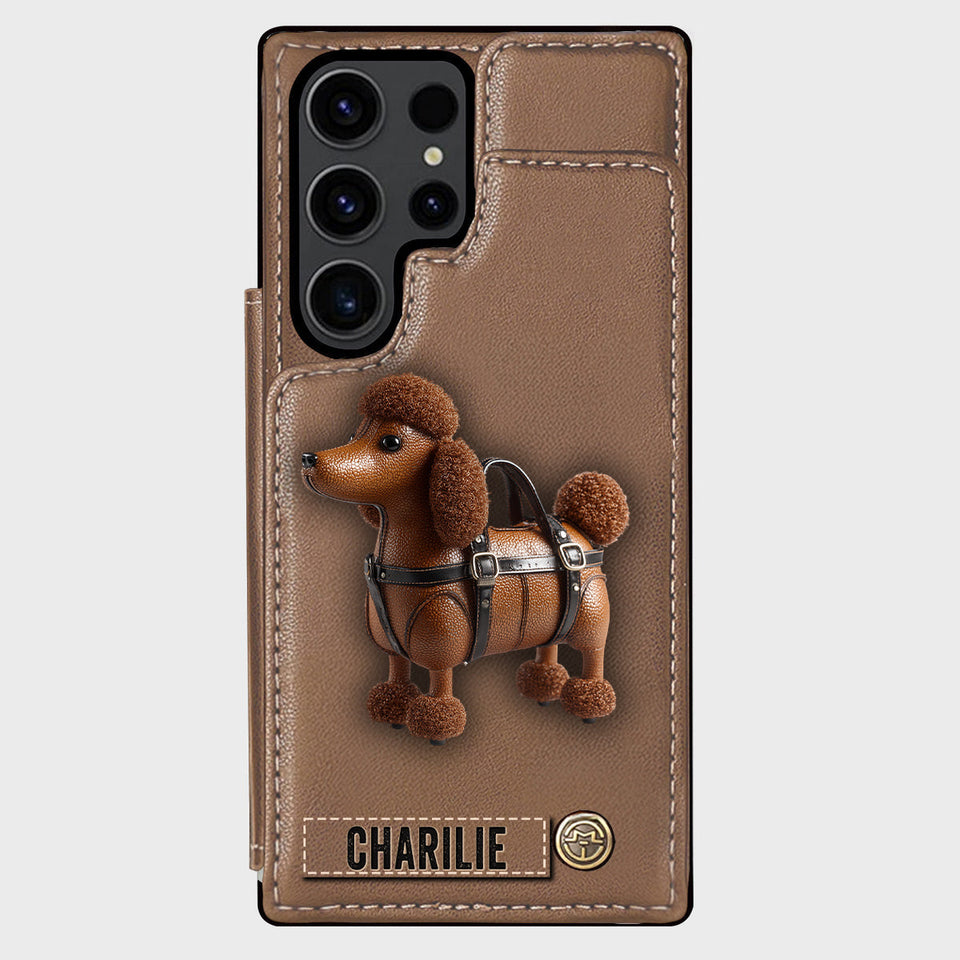 Cute Poodle - Personalized Dog Wallet Phone Case