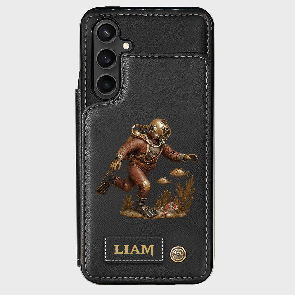 Scuba Diving Lovers Gift - Personalized Scuba Diving Wallet Phone Case