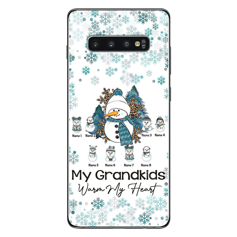 My Grandkids Warm My Heart - Personalized Christmas Grandma Phone Case