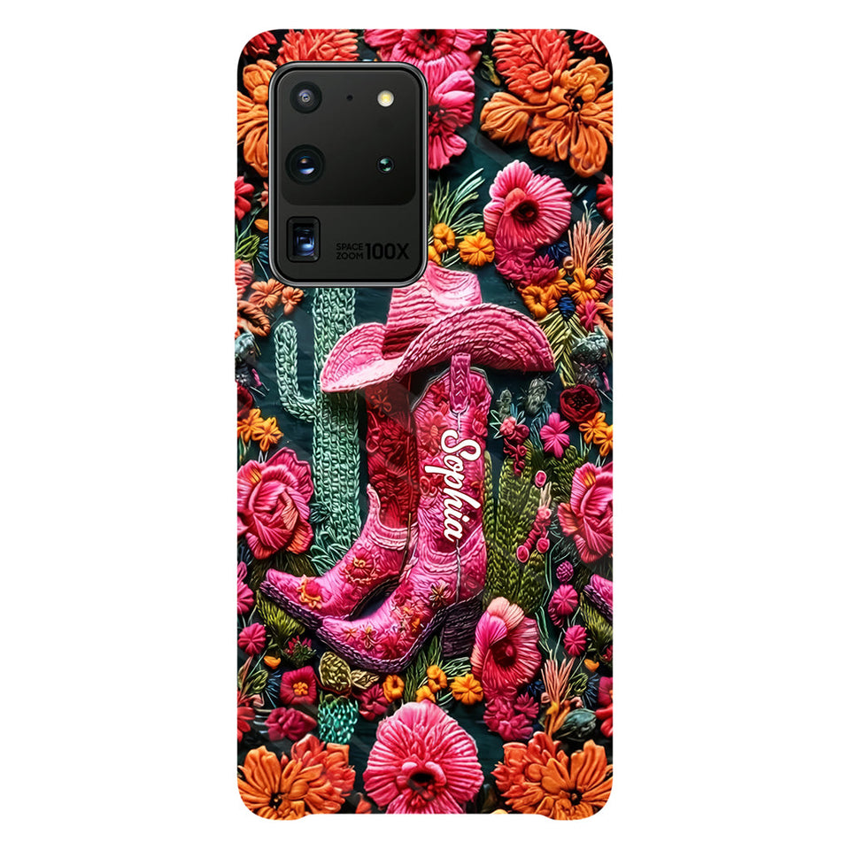 Pink Cowgirl - Personalized Country Girl Full Print Phone Case