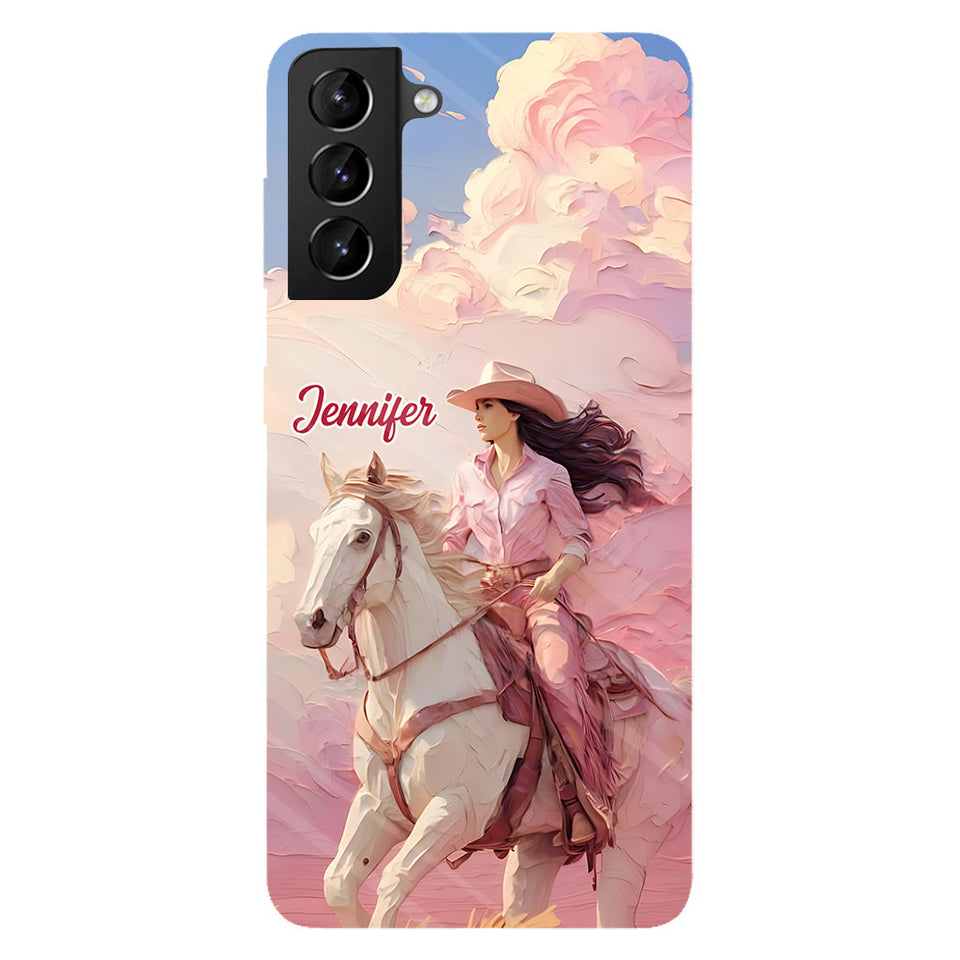 Pink Cowgirl - Personalized Cowgirl Full Print Phone Case
