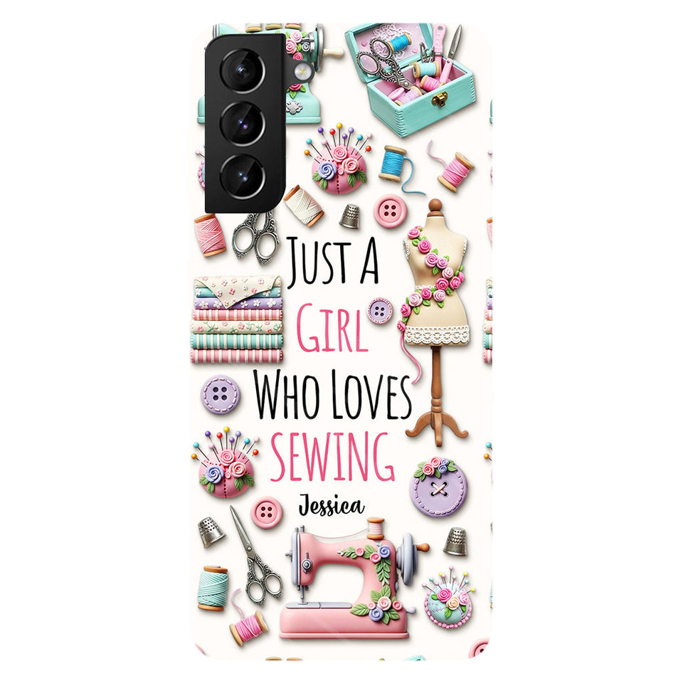 Just A Girl Who Loves Sewing - Personalized Sewing Full Print Phone Case