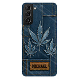 Distressed Denim Marijuanas - Personalized Weed Full Print Phone Case
