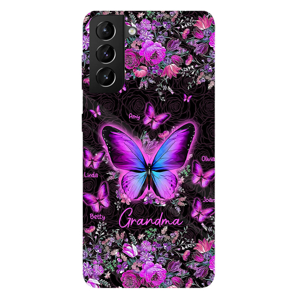 Grandma's Butterflies - Personalized Grandma Full Print Phone Case