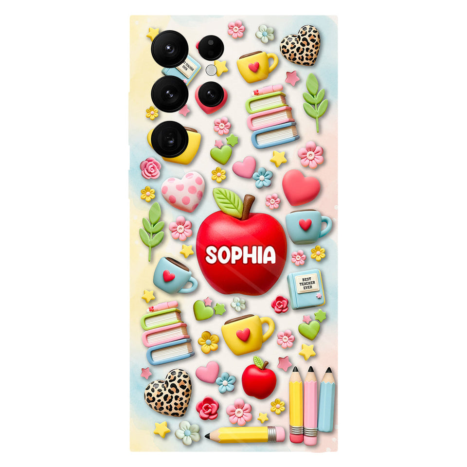 Best Teacher Ever - Personalized Teacher Full Print Phone Case & Phone Grip