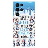 Just A Girl Who Loves Penguins - Personalized Penguin Lover Full Print Phone Case