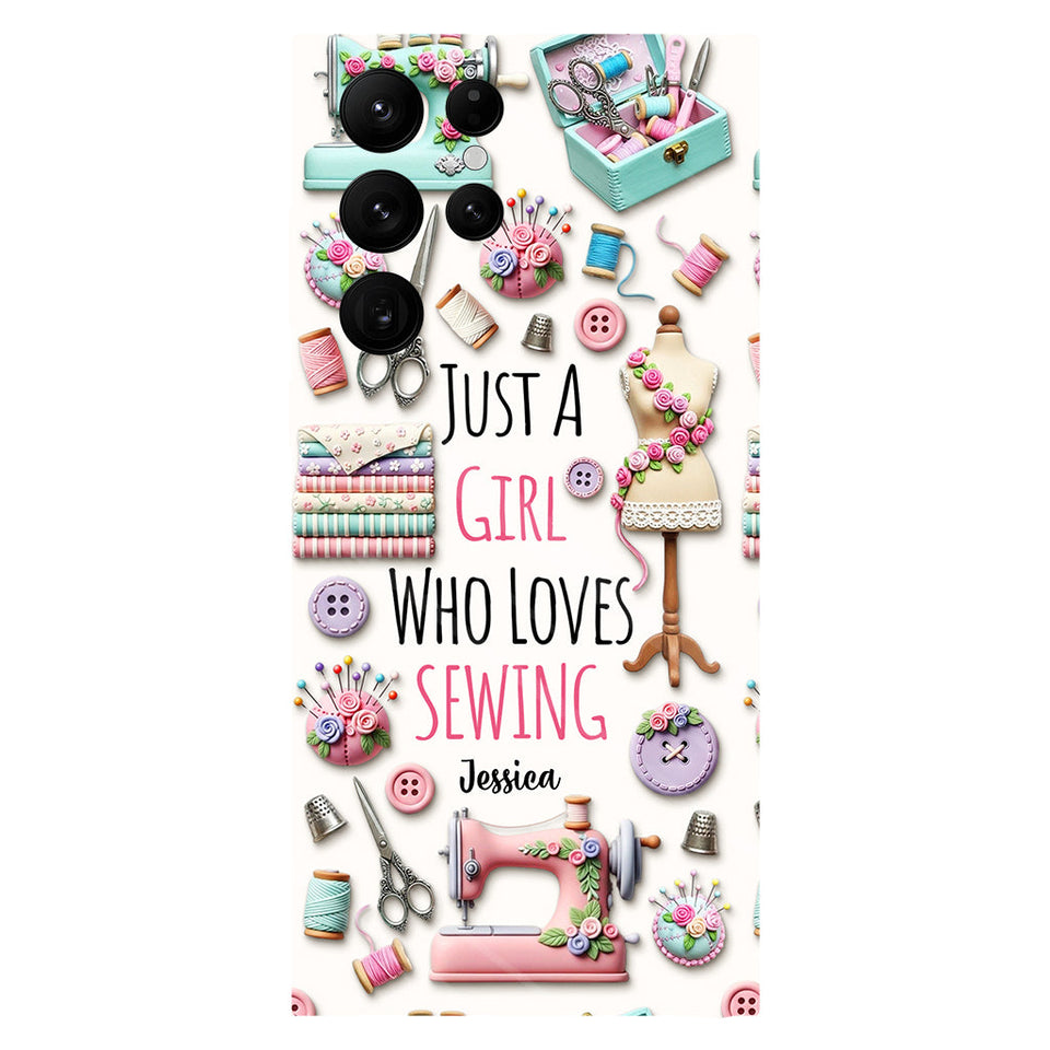 Just A Girl Who Loves Sewing - Personalized Sewing Full Print Phone Case