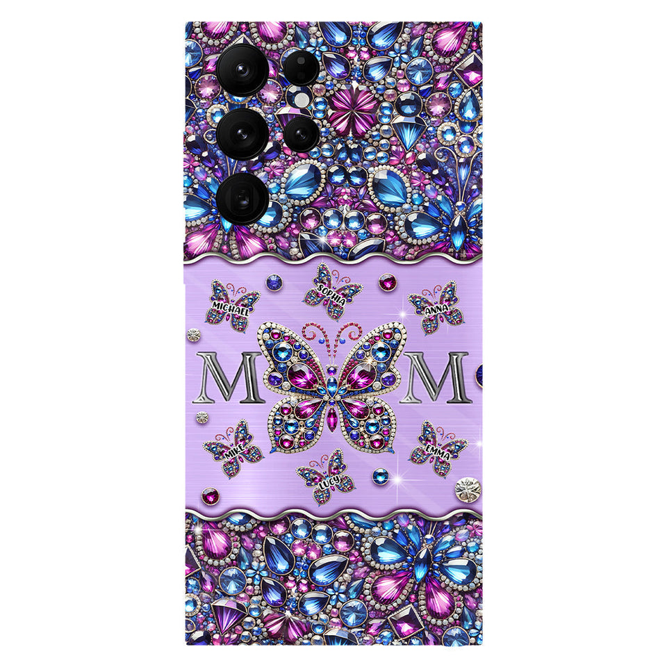 Mom And Children Butterflies - Personalized Mother Full Print Phone Case