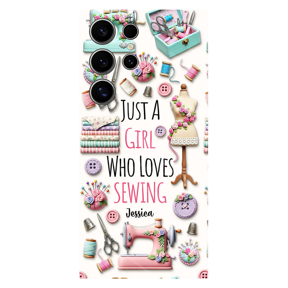 Just A Girl Who Loves Sewing - Personalized Sewing Full Print Phone Case