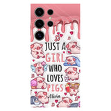 Just A Girl Who Loves Pigs - Personalized Pig Lover Full Print Phone Case