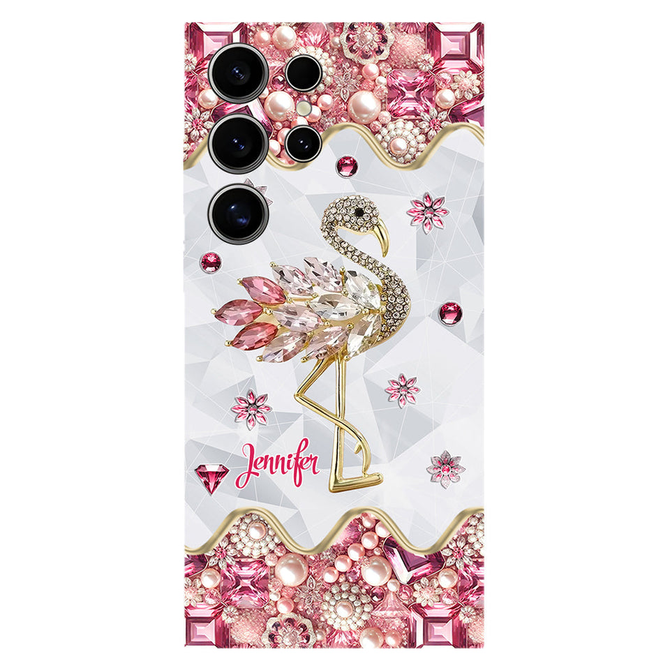 Just A Girl Who Loves Flamingos - Personalized Flamingo Full Print Phone Case