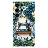 Blue Sewing Machine - Personalized Sewing Full Print Phone Case