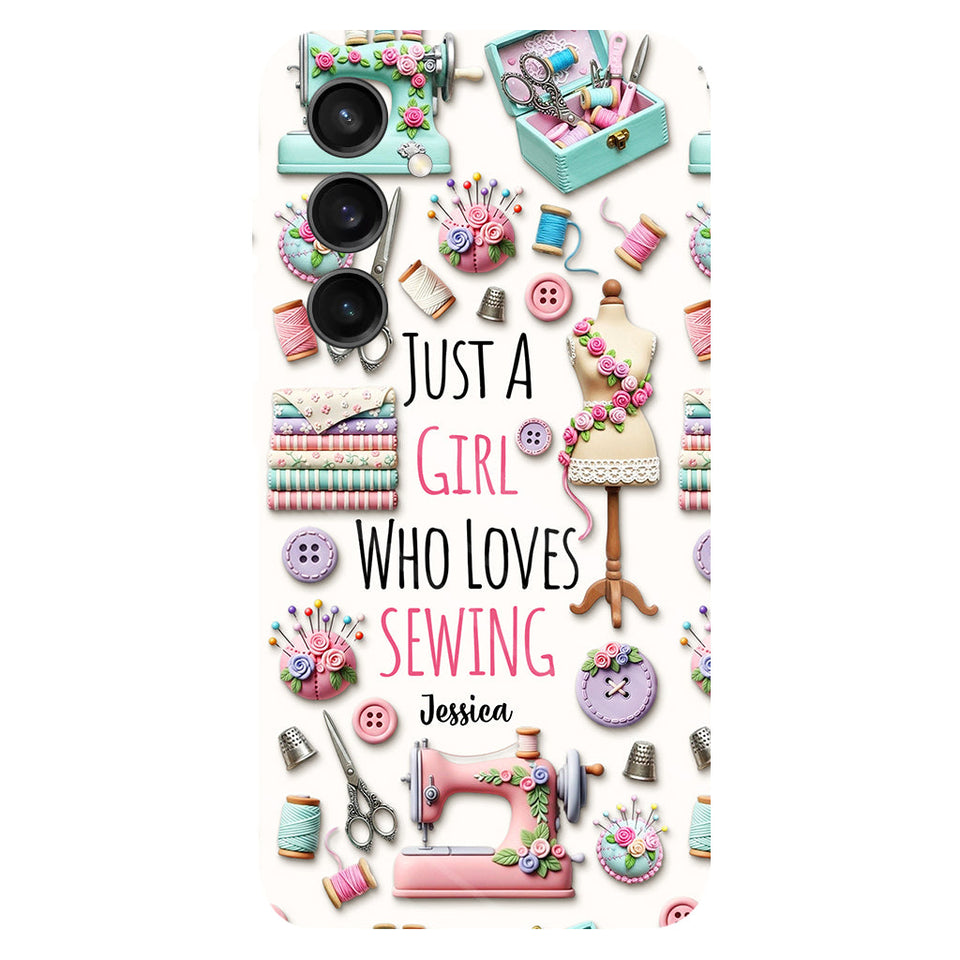 Just A Girl Who Loves Sewing - Personalized Sewing Full Print Phone Case