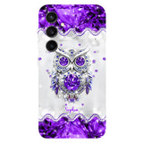 Purple Owl - Personalized Owl Full Print Phone Case