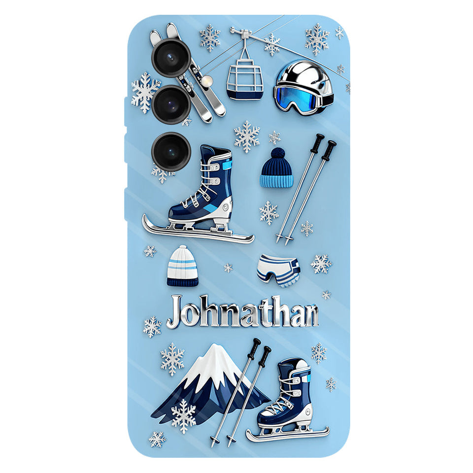 Skiing Makes Me Happy - Personalized Skiing Full Print Phone Case