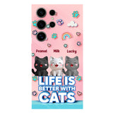 Life Is Better With A Cat - Personalized Cat Full Print Phone Case