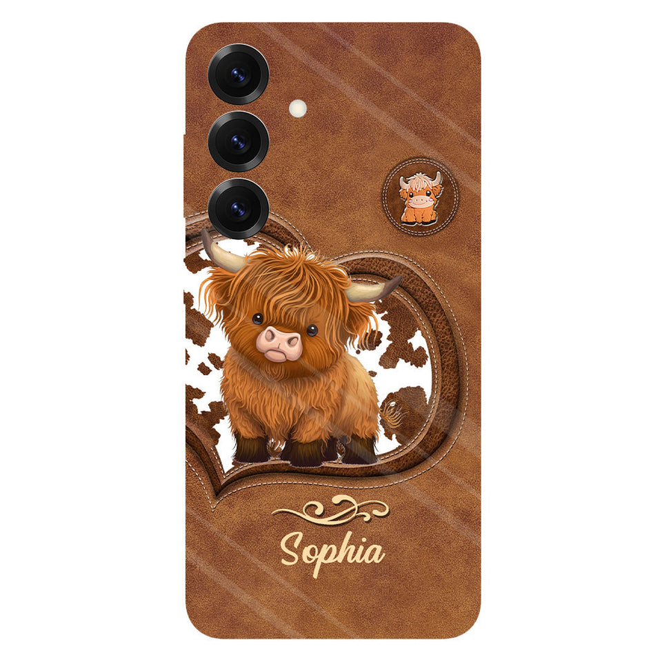Cute Highland Cow - Personalized Highland Cow Full Print Phone Case