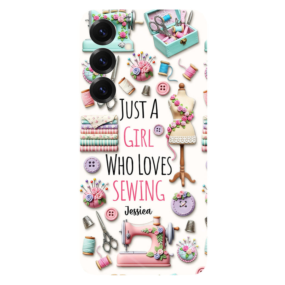 Just A Girl Who Loves Sewing - Personalized Sewing Full Print Phone Case