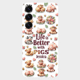 Just A Girl Who Loves Pigs - Personalized Pig Lover Full Print Phone Case