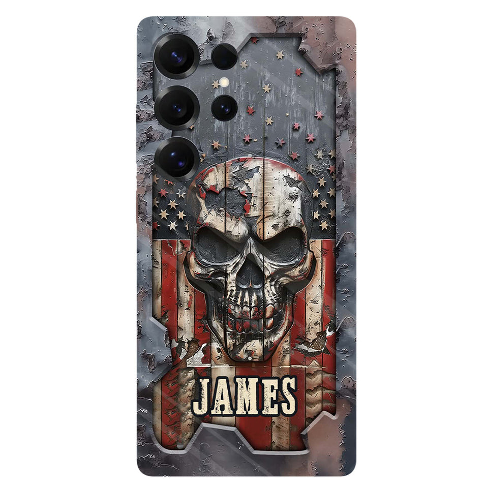 Patriotic Skull Lover - Personalized Skull Full Print Phone Case