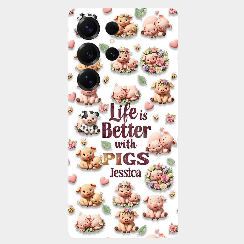 Just A Girl Who Loves Pigs - Personalized Pig Lover Full Print Phone Case