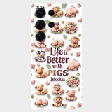 Just A Girl Who Loves Pigs - Personalized Pig Lover Full Print Phone Case