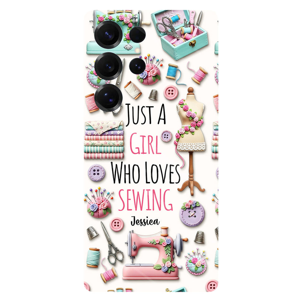 Just A Girl Who Loves Sewing - Personalized Sewing Full Print Phone Case