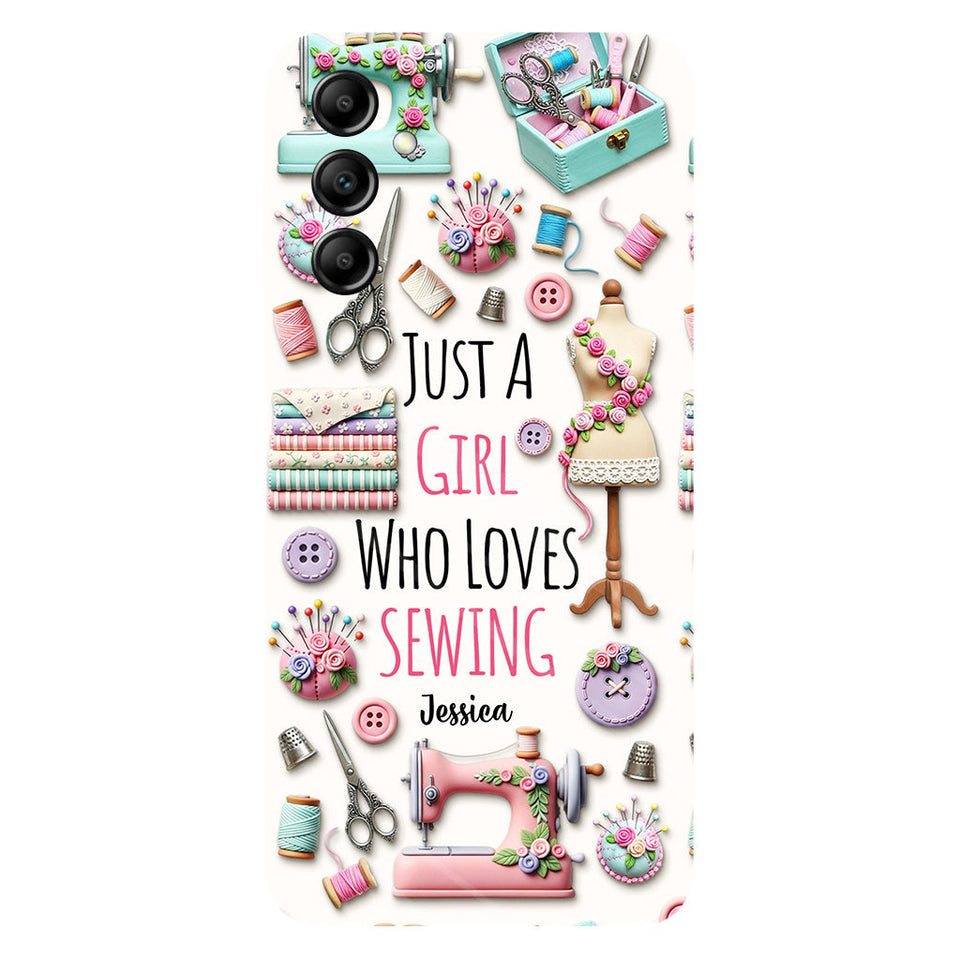 Just A Girl Who Loves Sewing - Personalized Sewing Full Print Phone Case