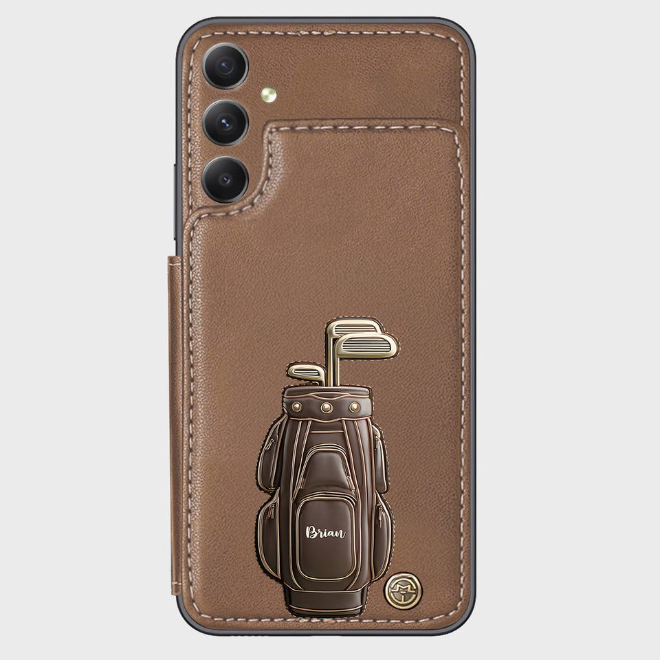 Luxury Gift For Golfer Custom Name - Personalized Golf Wallet Phone Case