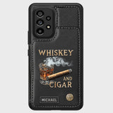 Whiskey And Cigar - Personalized Whisky Wallet Phone Case