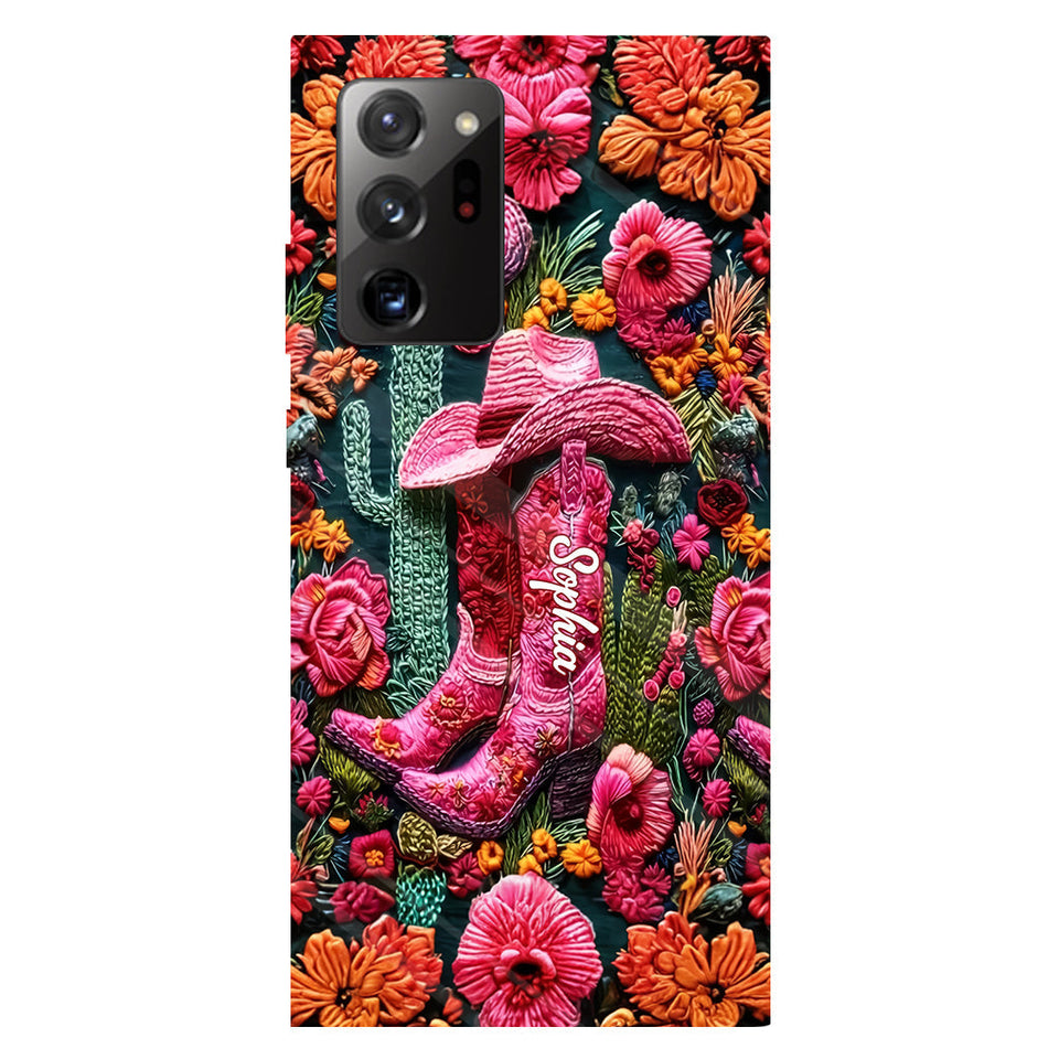 Pink Cowgirl - Personalized Country Girl Full Print Phone Case