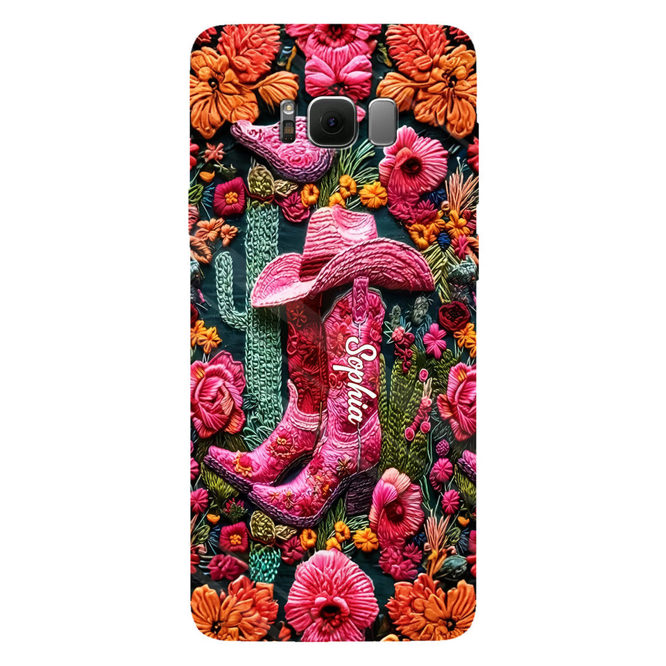 Pink Cowgirl - Personalized Country Girl Full Print Phone Case