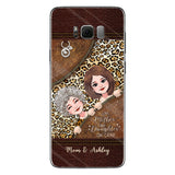 Like Mother Like Daughter - Personalized Mother's Day Mother Phone Case With Leather Pattern Print