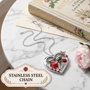 Custom Any Photo Birthmonth Flower - Personalized Self Love Shaped Metal Pendant Necklace