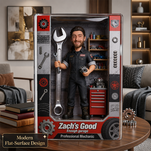 Mechanic With Wrench & Gears - Garage Decor - Personalized Mechanic Custom Shaped Acrylic Plaque