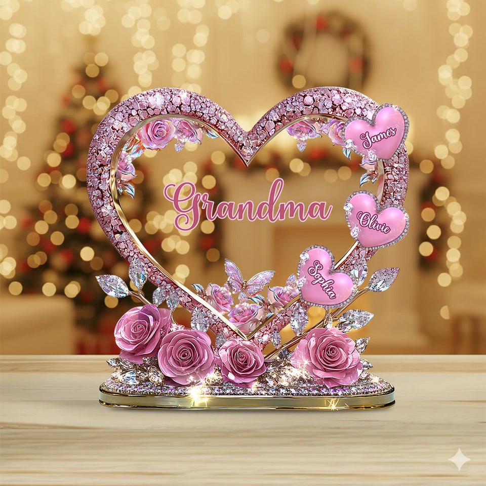 Sweethearts Christmas Gift for Grandma, Mom - Personalized Custom Shaped Acrylic Plaque