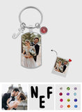 Initial Birthstone Photo - Personalized Photo Birthstone Letter Keychain