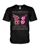 Never Underestimate A Breast Cancer Warrior - Breast Cancer Awareness T-shirt and Hoodie 0822