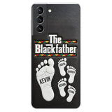 The Blackfather - Personalized Father 3D Embossed Leather Phone Case