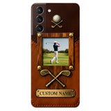 The Memory On The Course - Personalized Golf Leather Phone Case