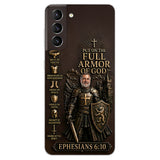 Put On The Full Amor Of God, Gift for Christians - Personalized Christian 3D Embossed Leather Phone Case