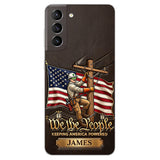 We The People - Personalized Lineman 3D Embossed Leather Phone Case