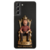 The King Dad - Personalized Father 3D Embossed Leather Phone Case