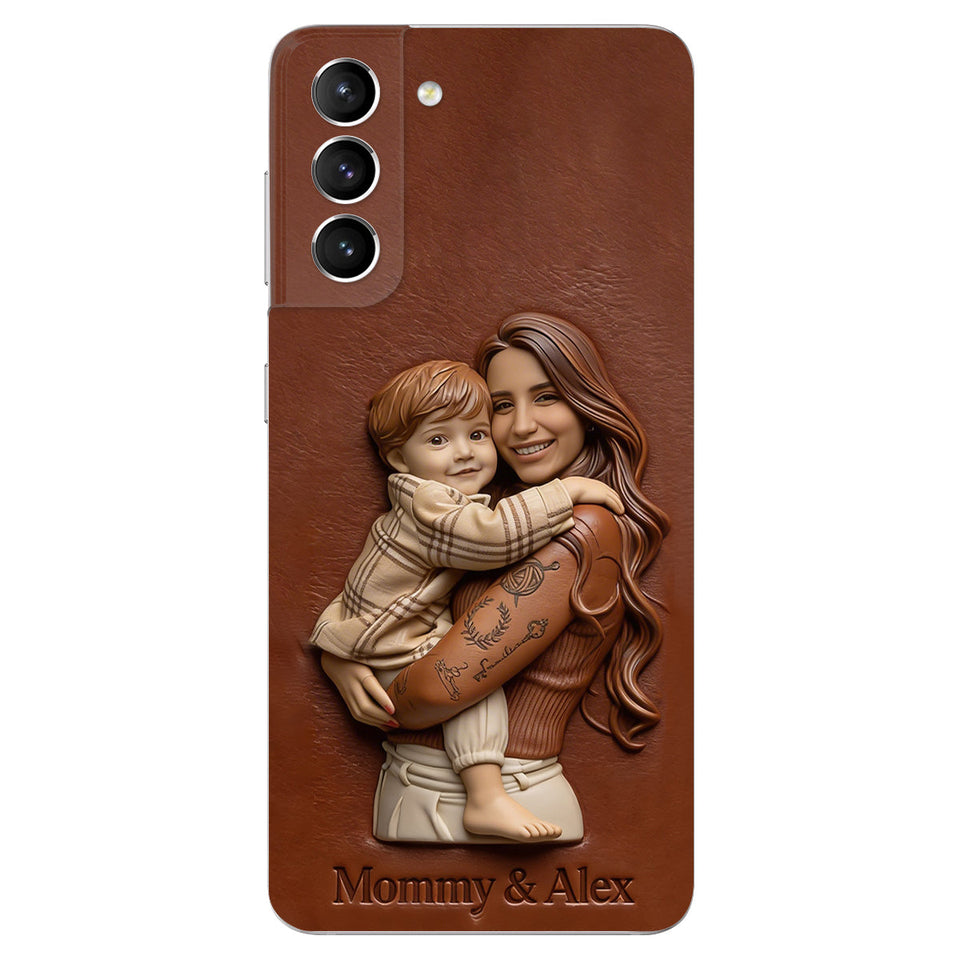 Custom Any Photo Gift For Mom, Grandma - Personalized Mother Leather Phone Case
