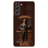 Whiskey And Cigar - Personalized Whisky 3D Embossed Leather Phone Case