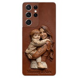 Custom Any Photo Gift For Mom, Grandma - Personalized Mother Leather Phone Case